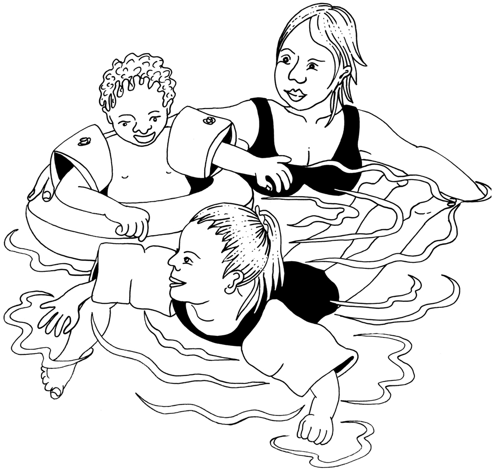 swimming family